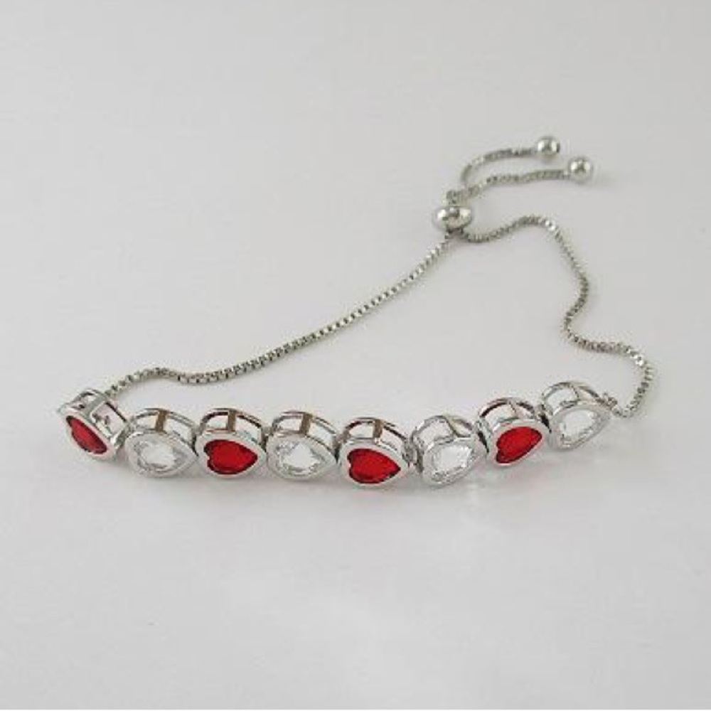 Silver Adjustable Heart Bracelet - image 1
